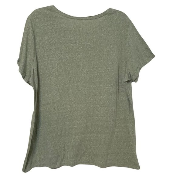 Terra & Sky T Shirt Womens Plus Size 2X Green Short Sleeve Rivets Scoop Neck Top - Picture 6 of 15
